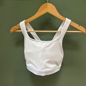 Under Armour Womens Crossback Mid Bra White Compression Sports Bra 1361034 2XL